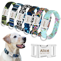 Nylon Dog Collar Personalized Pet Collar Engraved ID Tag Nameplate