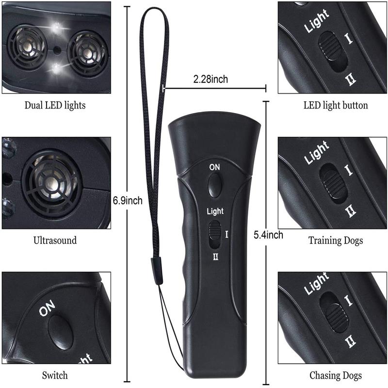 1pc Dog Repeller LED Ultrasonic Anti Barking Device