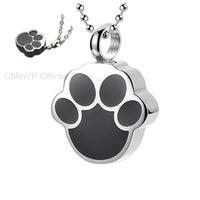 1PCS Pet Dog Paw Charm Memorial Funeral Urn for Ashes Animal Necklace