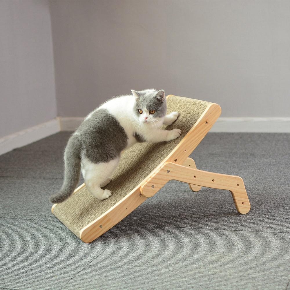 Wooden Cat Scratcher Detachable Lounge Bed