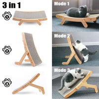 Wooden Cat Scratcher Detachable Lounge Bed