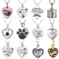 1PCS Pet Dog Paw Charm Memorial Funeral Urn for Ashes Animal Necklace